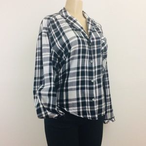 Victoria's Secret Black and White Plaid Top